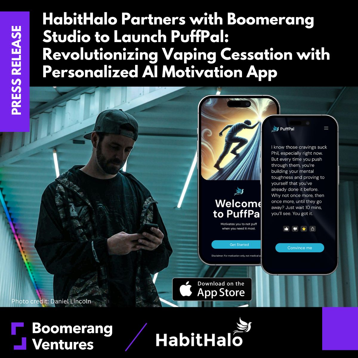 HabitHalo Partners with Boomerang Studio to Launch PuffPal: Revolutionizing Vaping Cessation with Personalized AI Motivation App